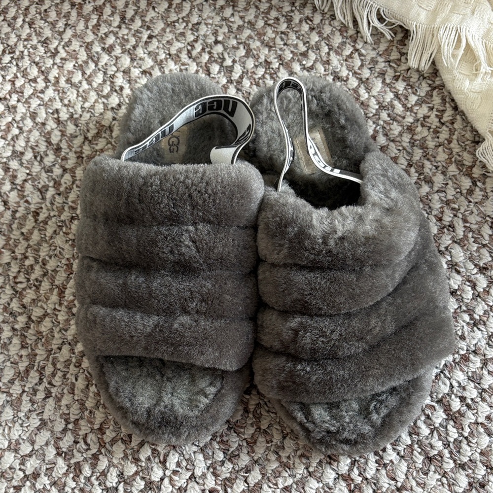 UGG Women's Charcoal Plush Slippers